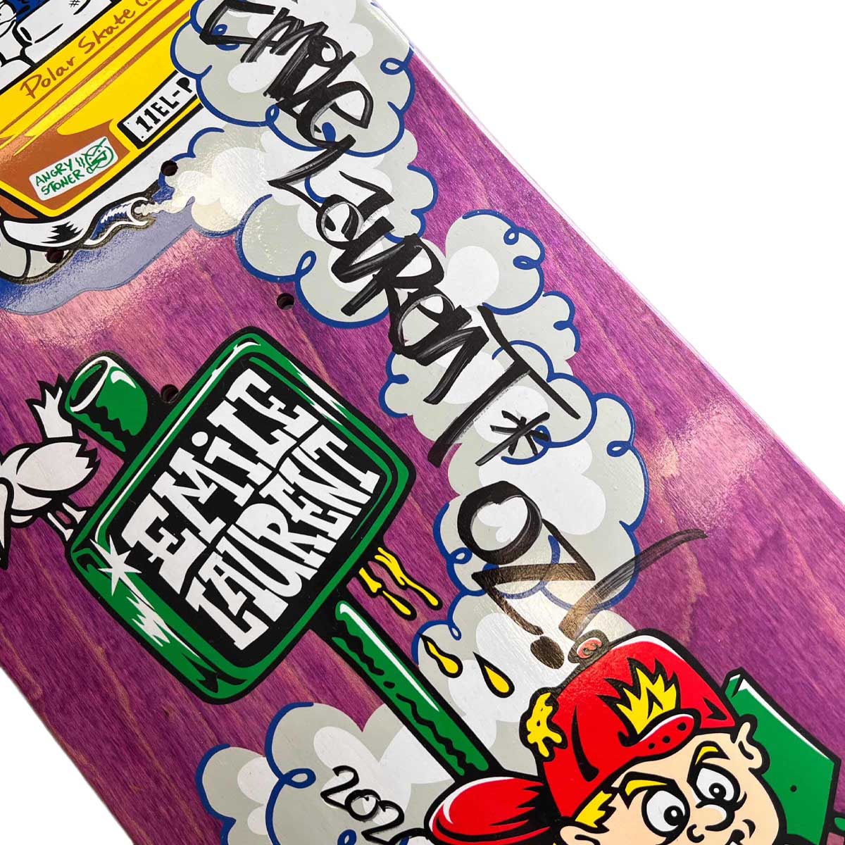 Polar - SIGNED Emile Laurent Bus Stop 8.25 Skateboard Deck Close Up