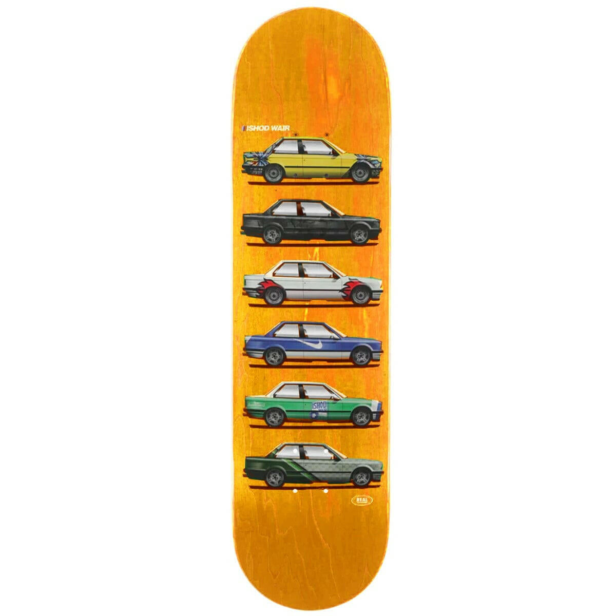 Real - Ishod Wair Customs Twin Tail Orange 8.5 Skateboard Deck.