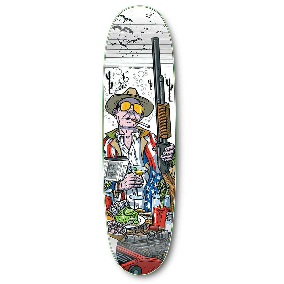 StrangeLove - Hunter S. Thompson Last Breakfast 9.0 Skateboard Deck.