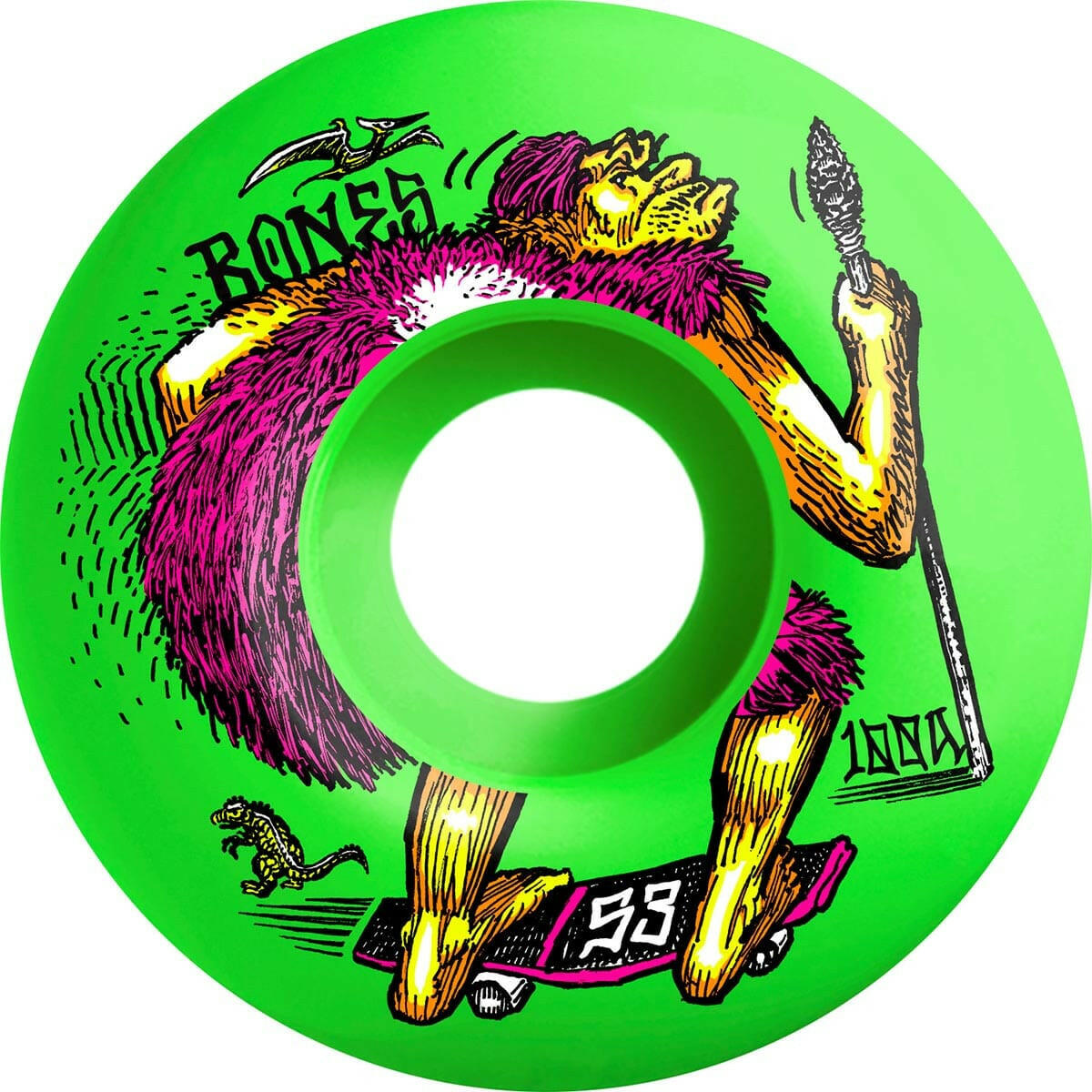 Bones - OG Formula NEONderthal 53MM 100A V4 Skateboard Wheels.