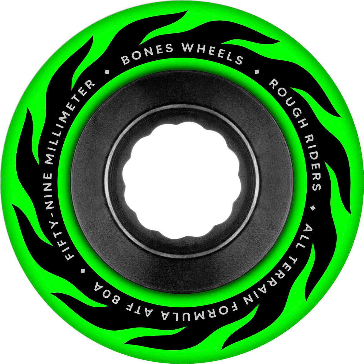 Bones - Rough Riders Eternal Flame Green 59MM 80A ATF Skateboard Wheels