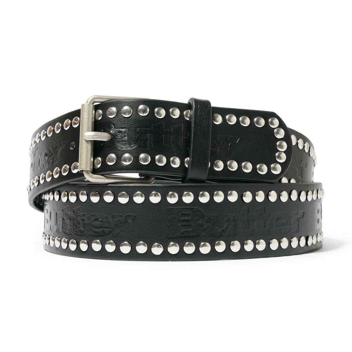 Butter Goods - Leather Studded Belt Black.