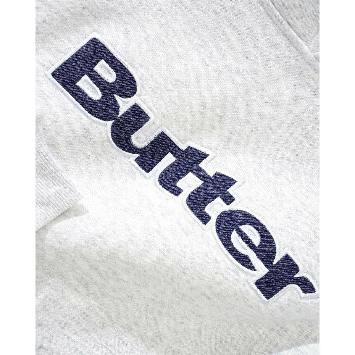 Butter Goods - Logo Denim Applique Hoodie Ash.