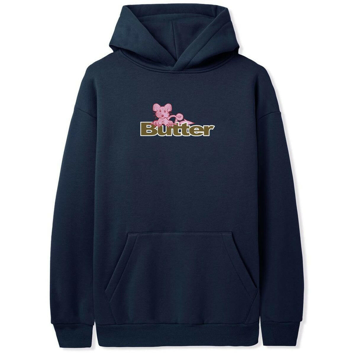 Butter Goods - Rat Logo Hoodie Navy.