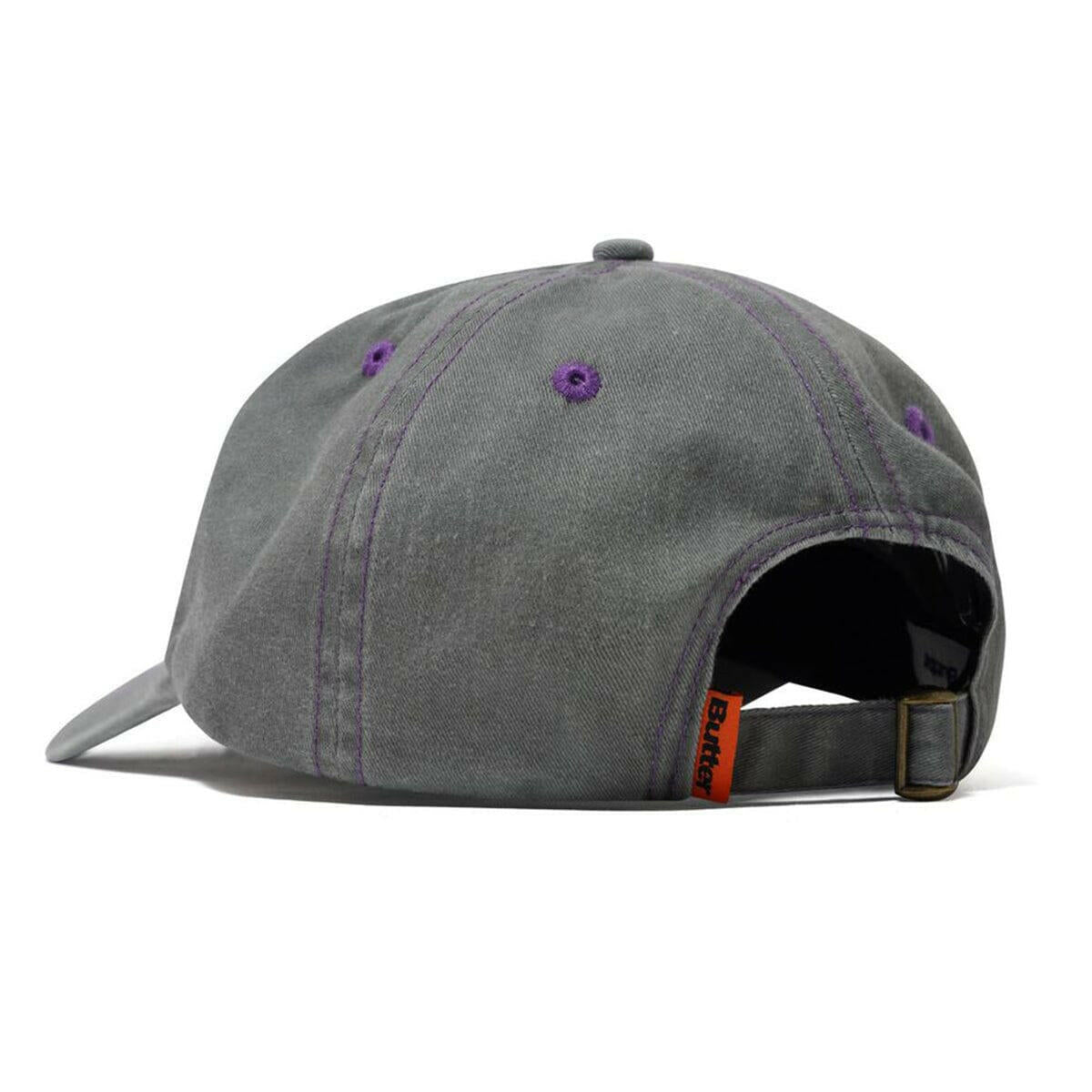 Butter Goods - Rounded Logo 6 Panel Cap Washed Grey.