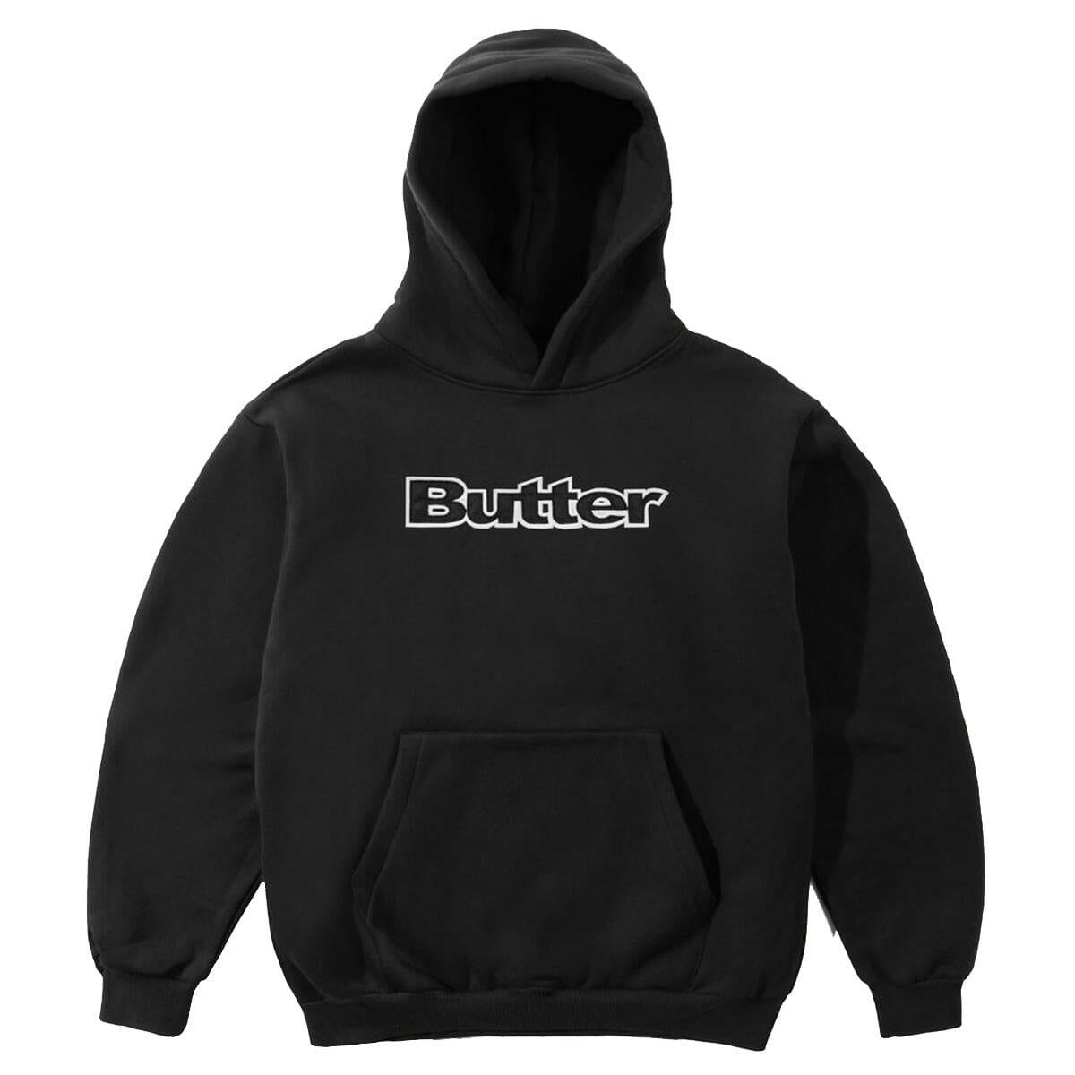 Butter Goods - Satin Logo Applique Hoodie Black.