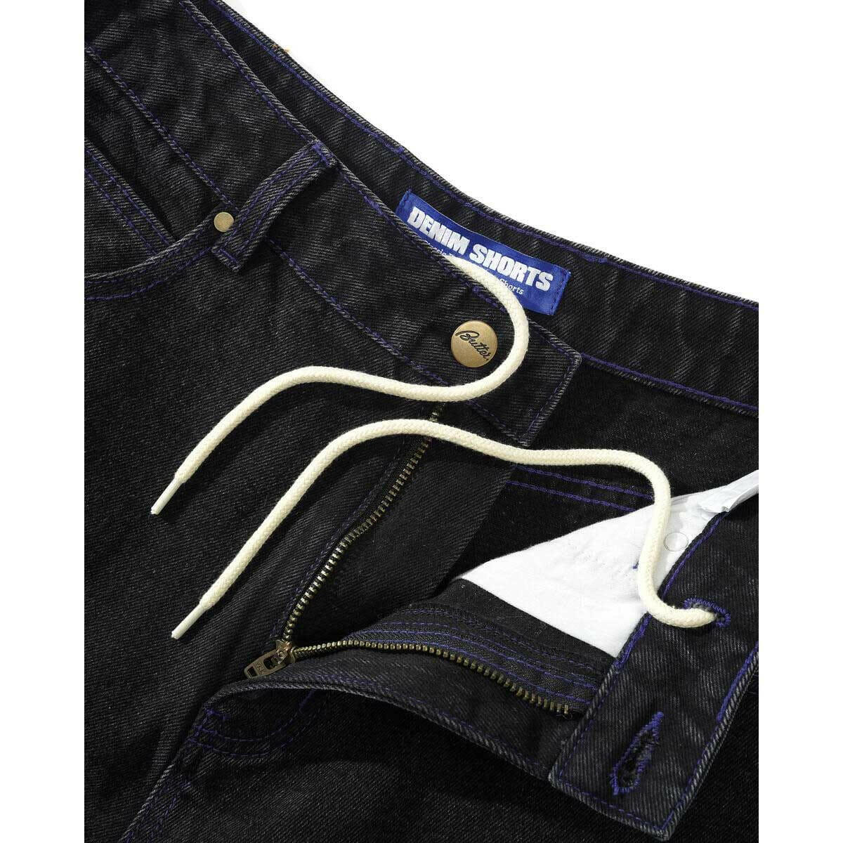 Butter Goods - Spider Denim Shorts Washed Black.