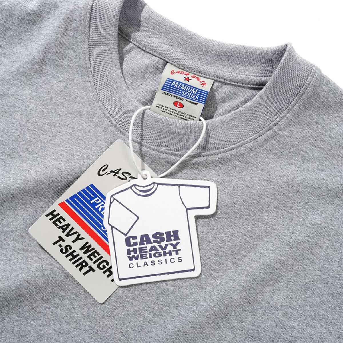 Cash Only Heavy-Weight Tee Heather Grey Detail 2