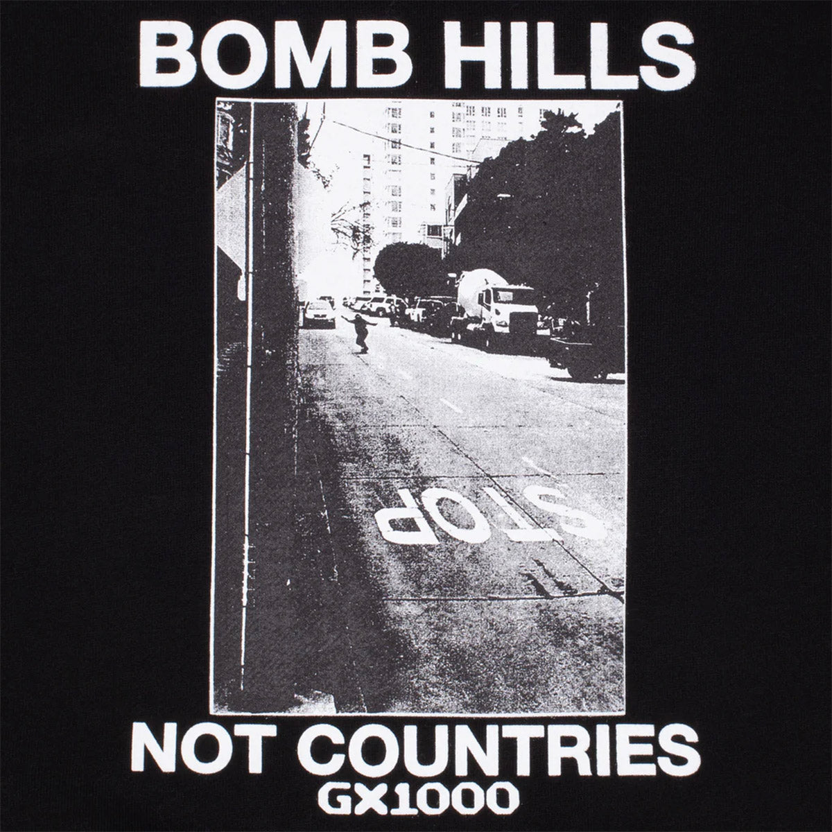 GX1000 - Bomb Hills Not Countries Hoodie Black/White
