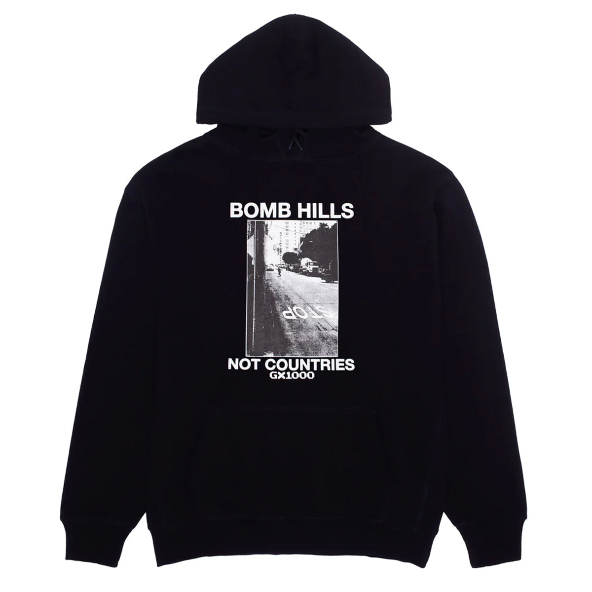 GX1000 - Bomb Hills Not Countries Hoodie Black/White