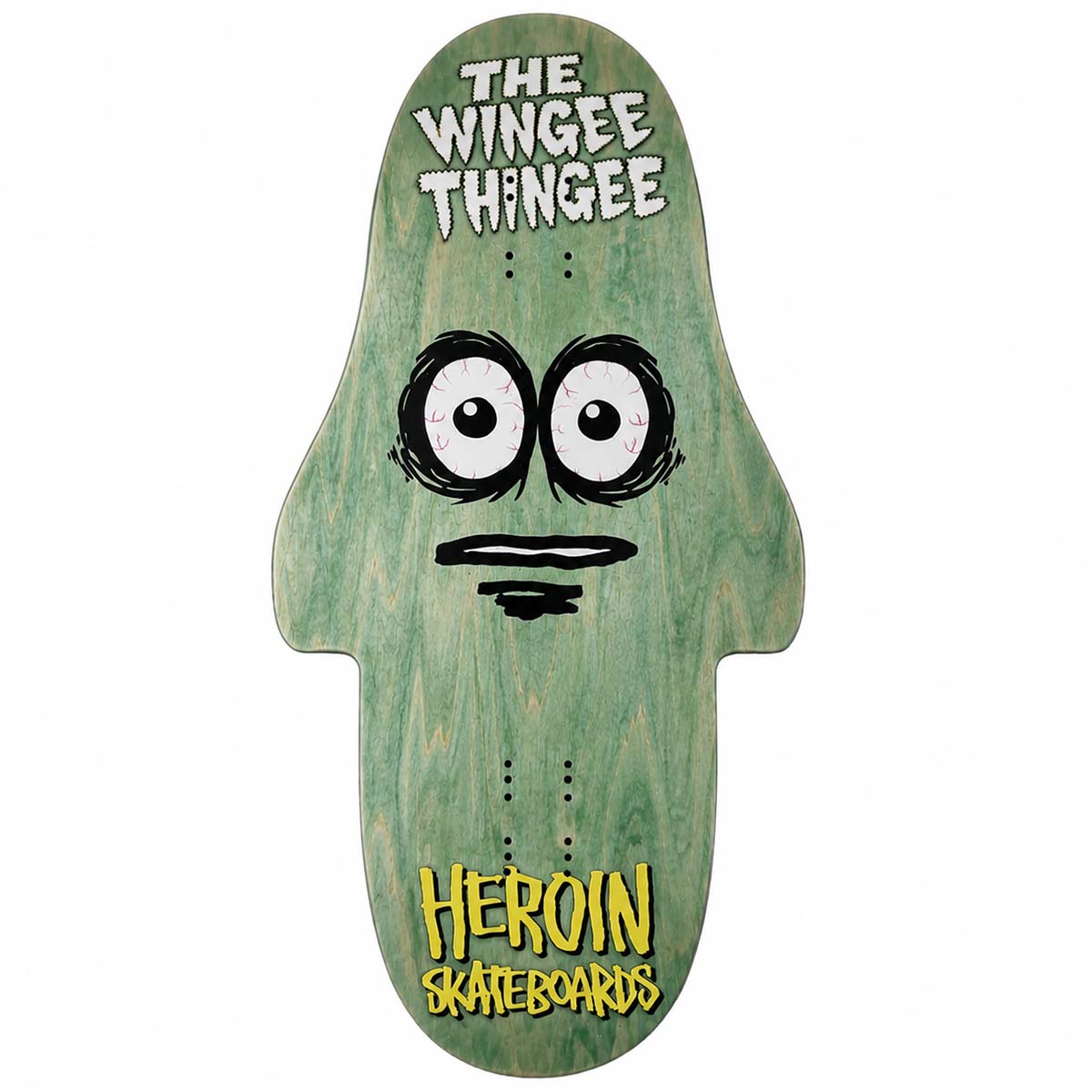 Heroin The Wingee Thingee Washed Green 15.0 Skateboard Deck