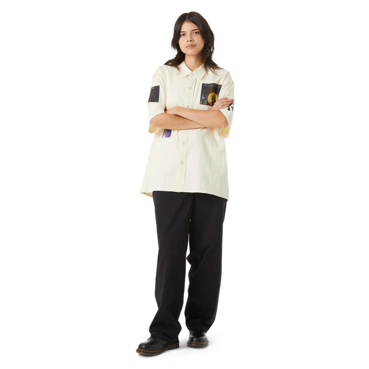 Huf - X Stax Patches Shirt Natural.