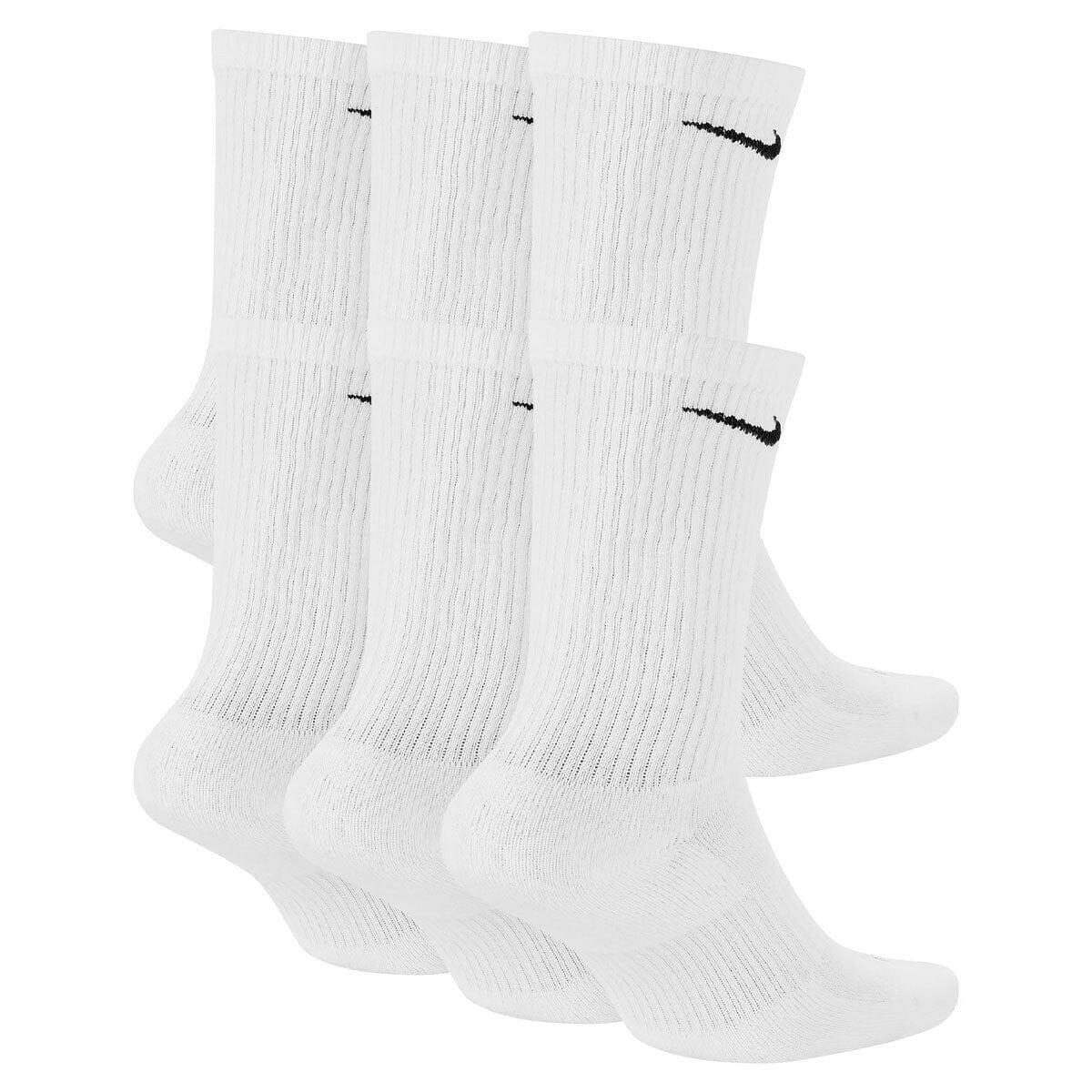 Nike - Everyday Plus Cushioned Crew Socks 6 Pack White.