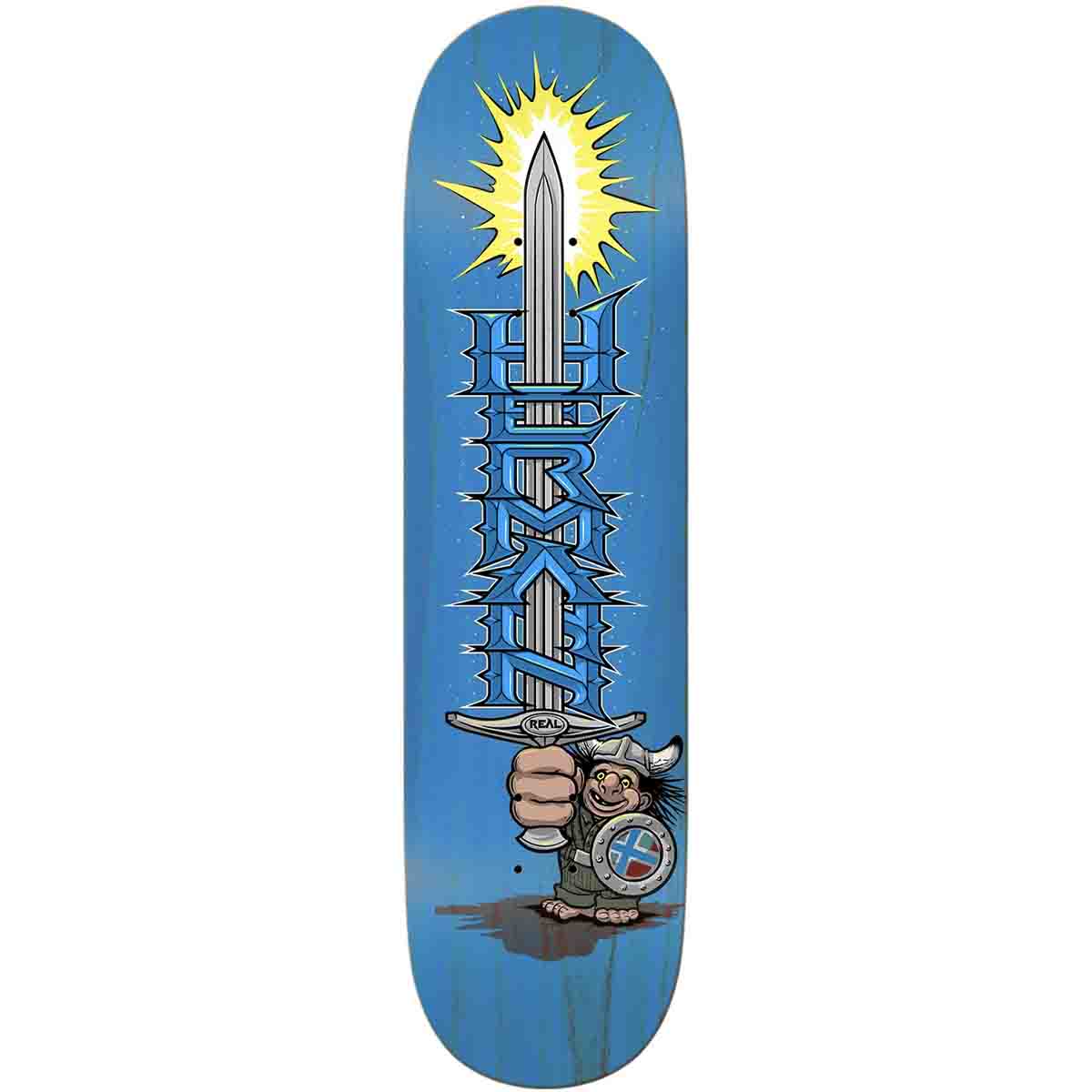 Real Hermann Stene Mighty Blue 8.5 Skateboard Deck