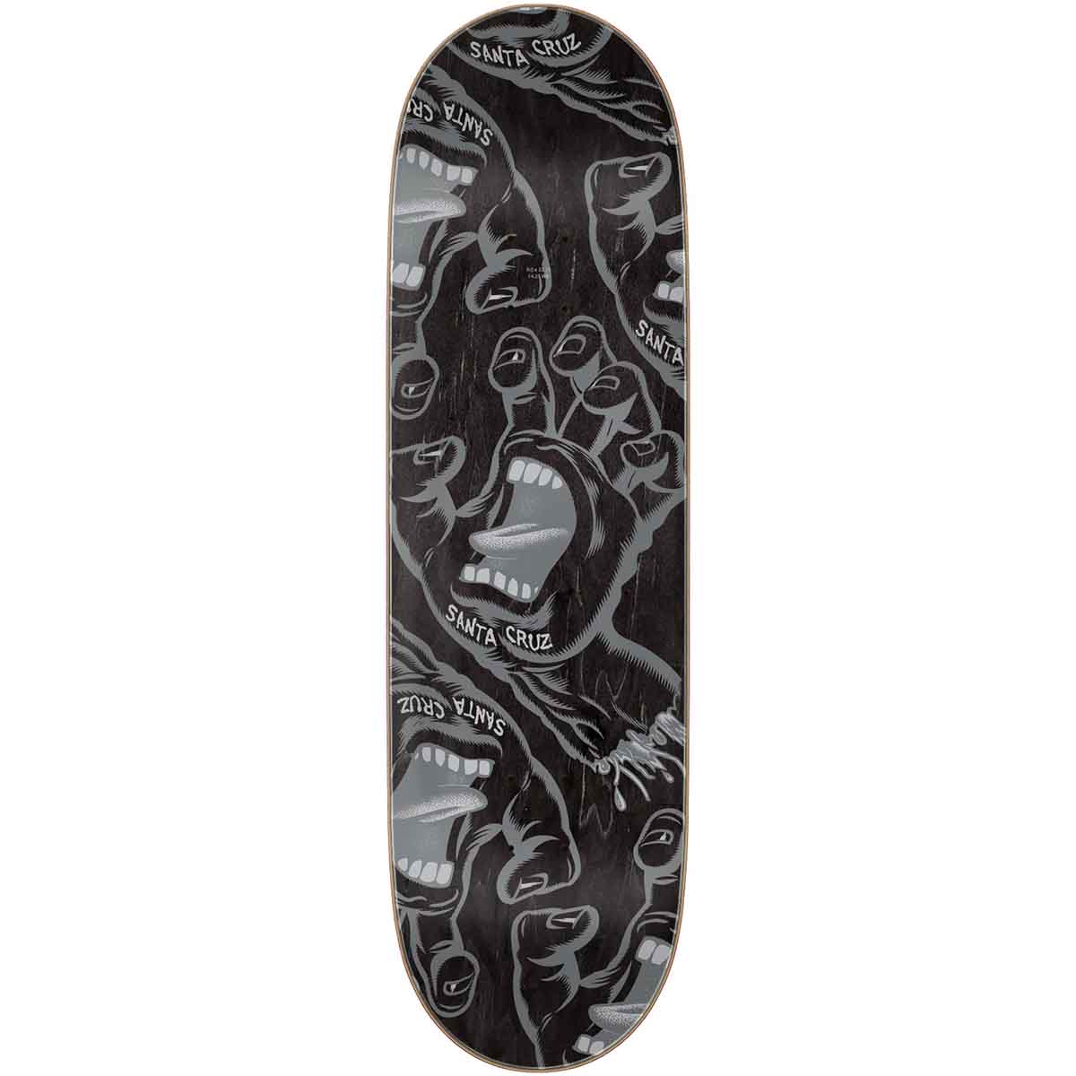 Santa Cruz Crowded Hand 9.0 Skateboard Deck Top