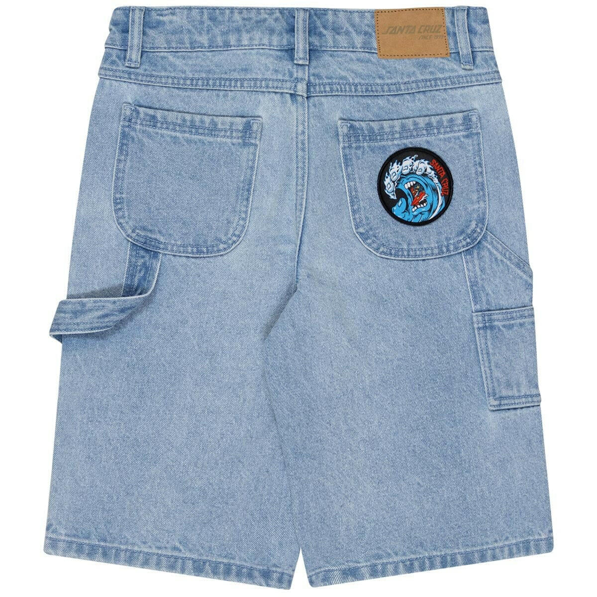 Santa Cruz - Screaming Wave Patch Youth Carpenter Shorts Light Indigo.