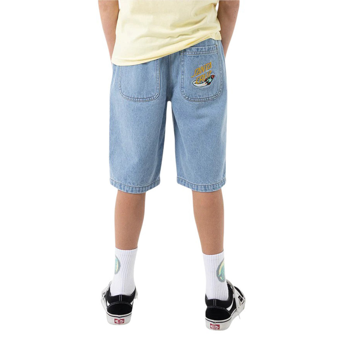 Santa Cruz - Space Rocket Stack Youth Shorts Mid Blue.