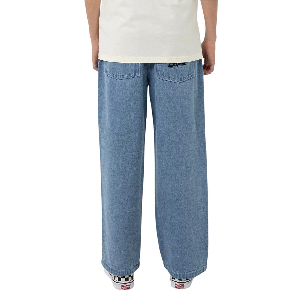 Santa Cruz - Yelling Stack Youth Baggy Jeans Mid Blue Denim