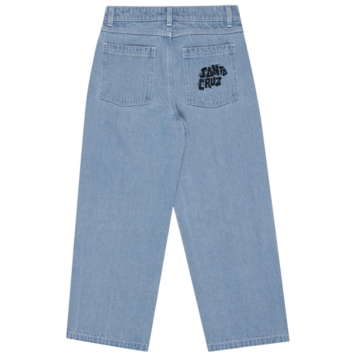 Santa Cruz - Yelling Stack Youth Baggy Jeans Mid Blue Denim