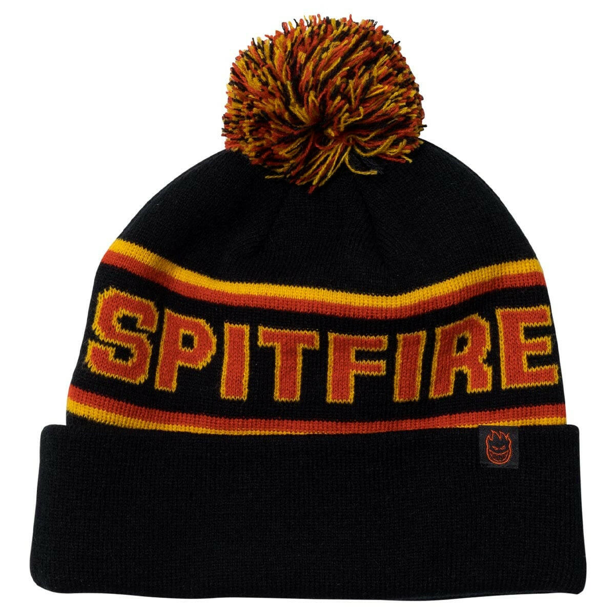 Spitfire - Classic 87 Fill Pom Beanie Black/Gold/Red.