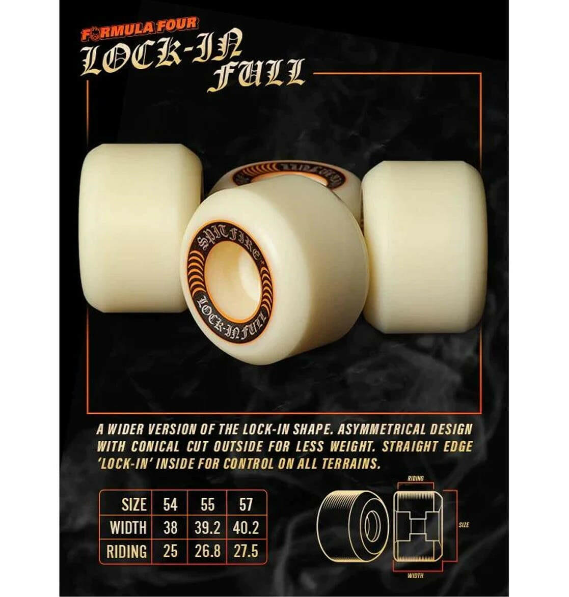 Spitfire - F4 Lock In Full 57MM 99A Skateboard Wheels.