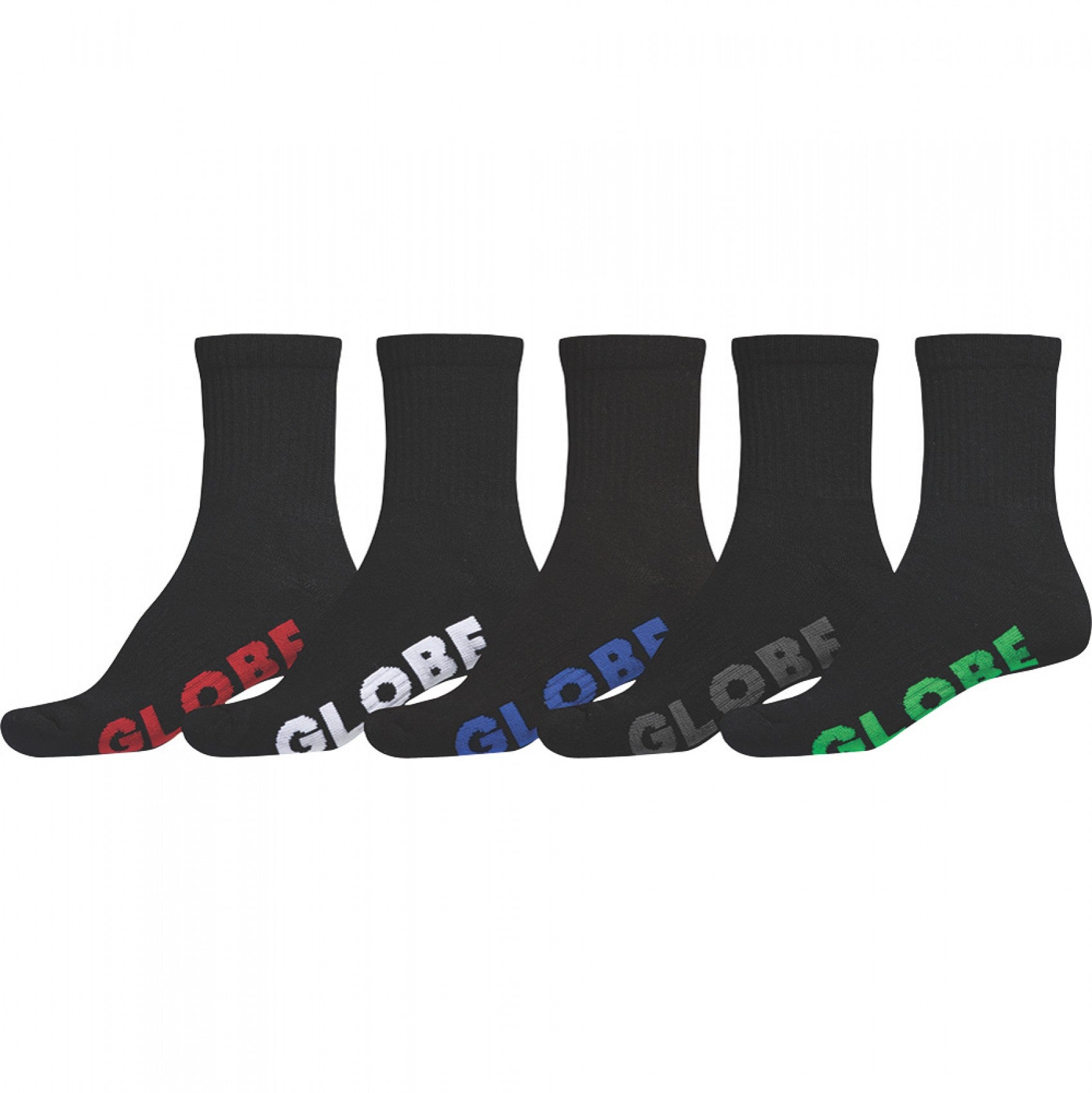 Globe - Stealth Crew Youth Socks Black 5 Pack