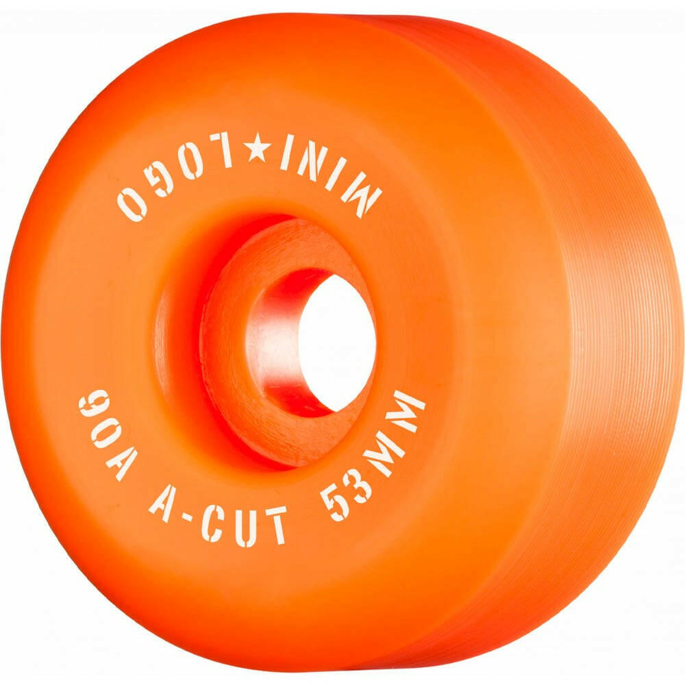 Mini Logo - Hybrid A Cut 2 Orange 53MM 90A Skateboard Wheels.