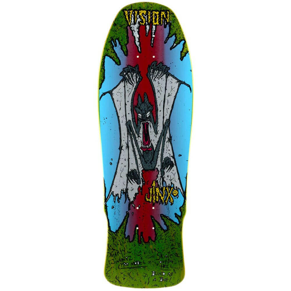Vision - Marty 'Jinx' Jimenez Original Green Stain 10.0" Reissue Skateboard Deck.