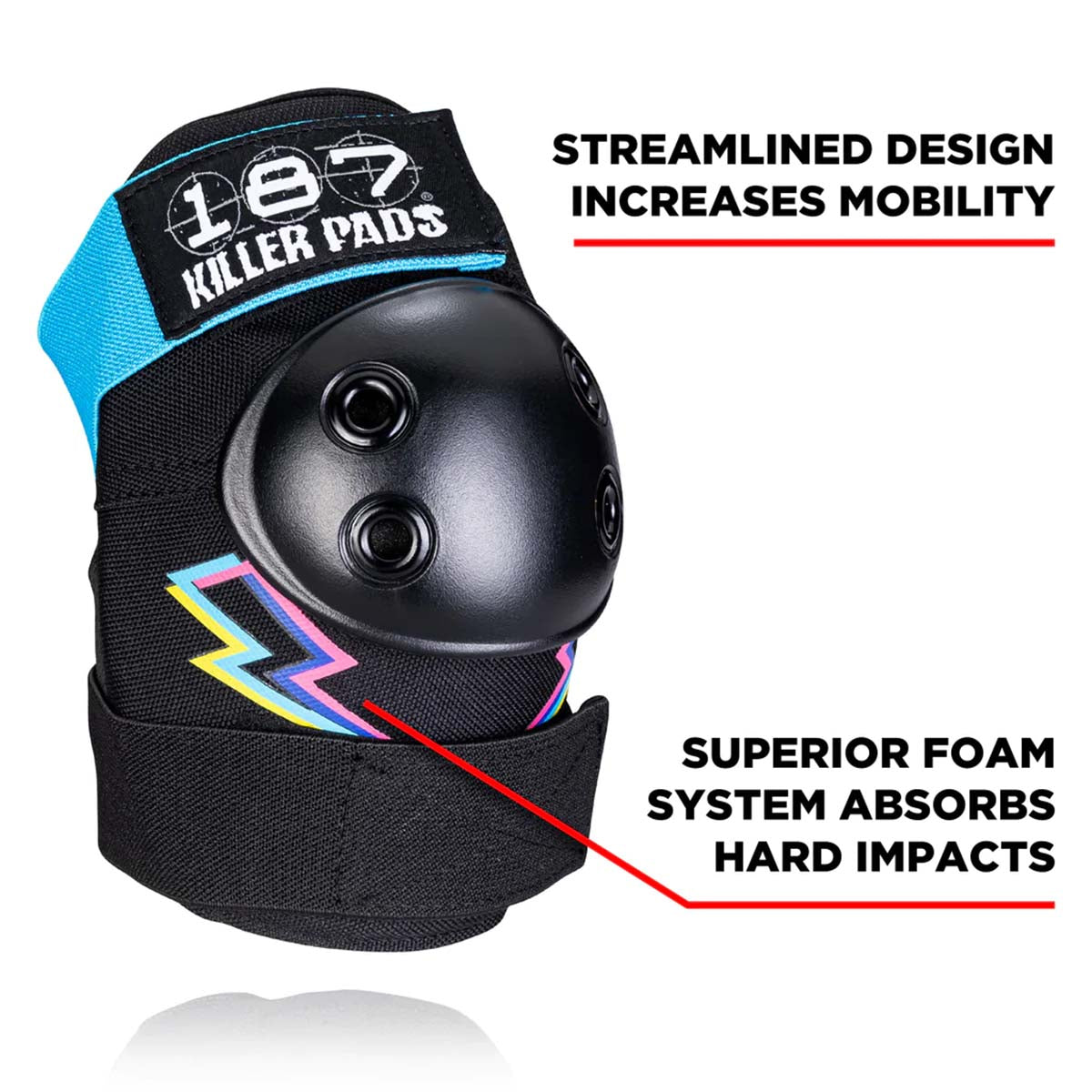 187 Junior Six Pack Pad Set Electric Bolt Elbow Pads