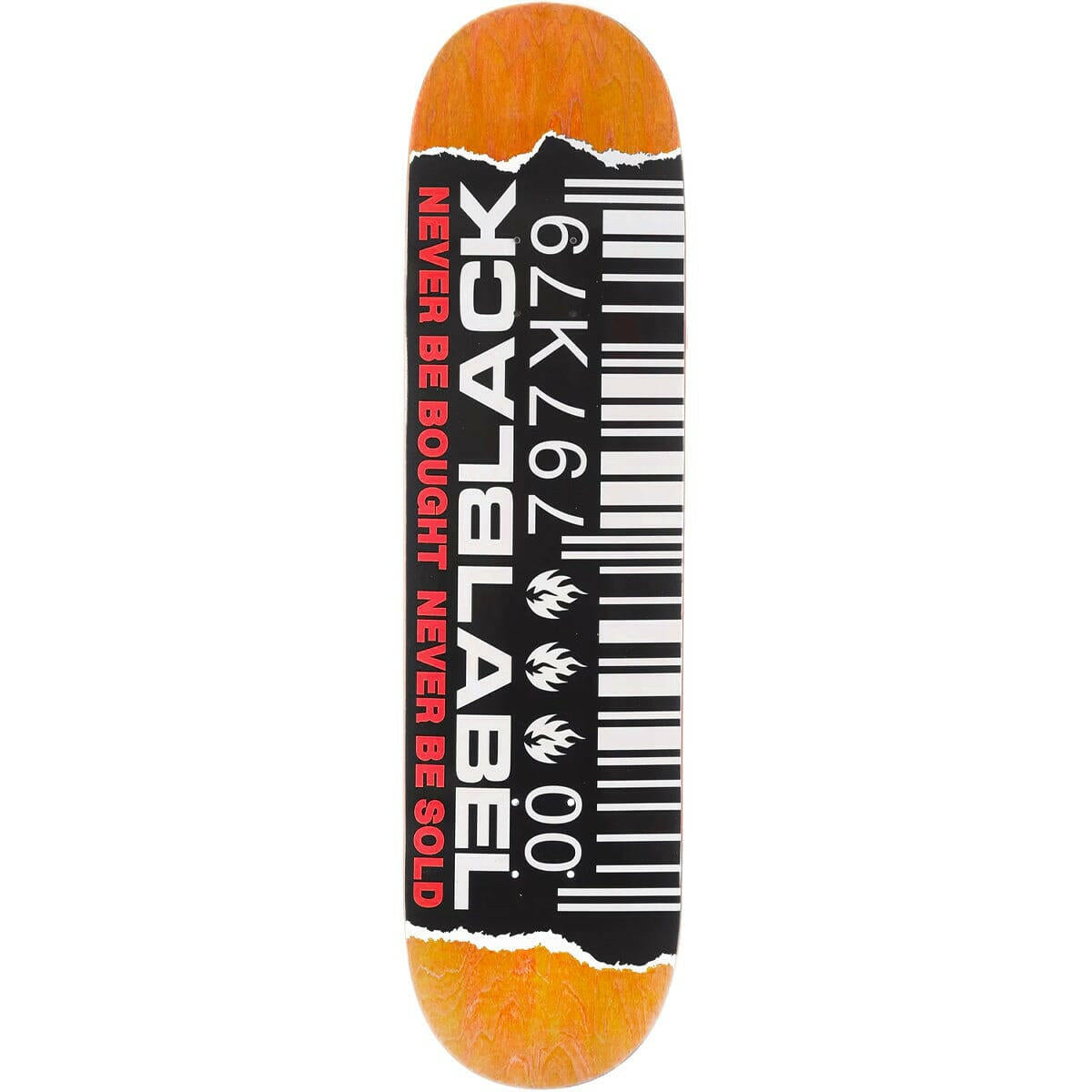 Black Label - Barcode Ripped 8.5 Skateboard Deck.