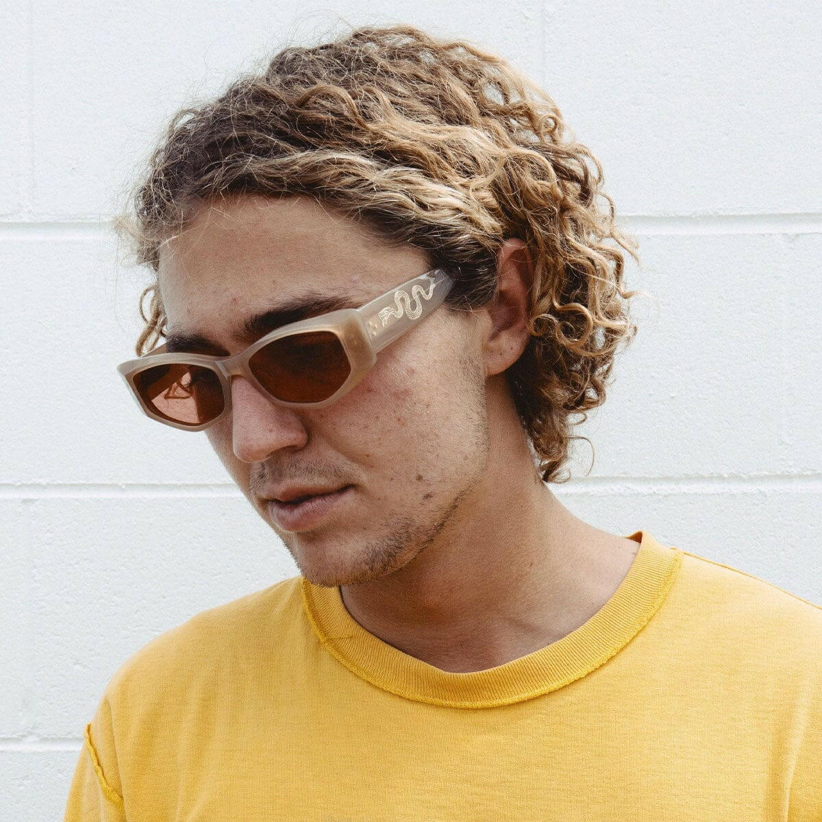 Epokhe - Guilty Sunglasses Bone Polished/Amber.