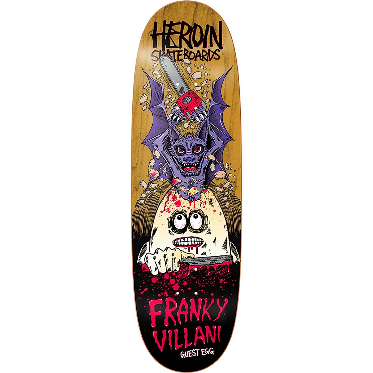 Heroin - Franky Villani Guest Egg Brown 9.5 Skateboard Deck