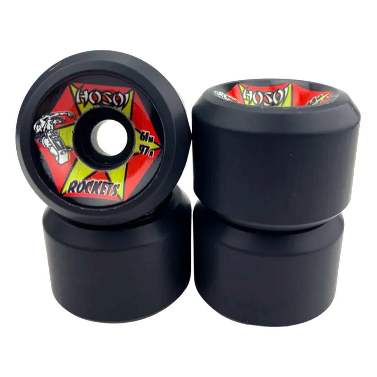 Hosoi - Rockets Black 61MM 97A Skateboard Wheels.
