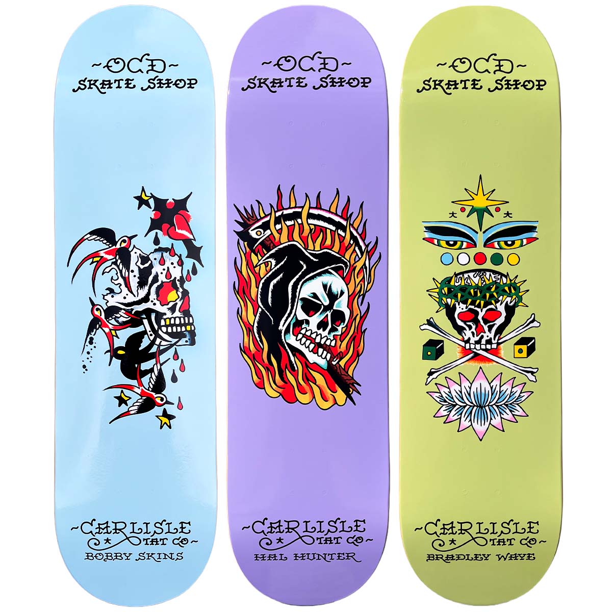 OCD - X Carlisle Tattoo Full Set 8.25 Skateboard Decks