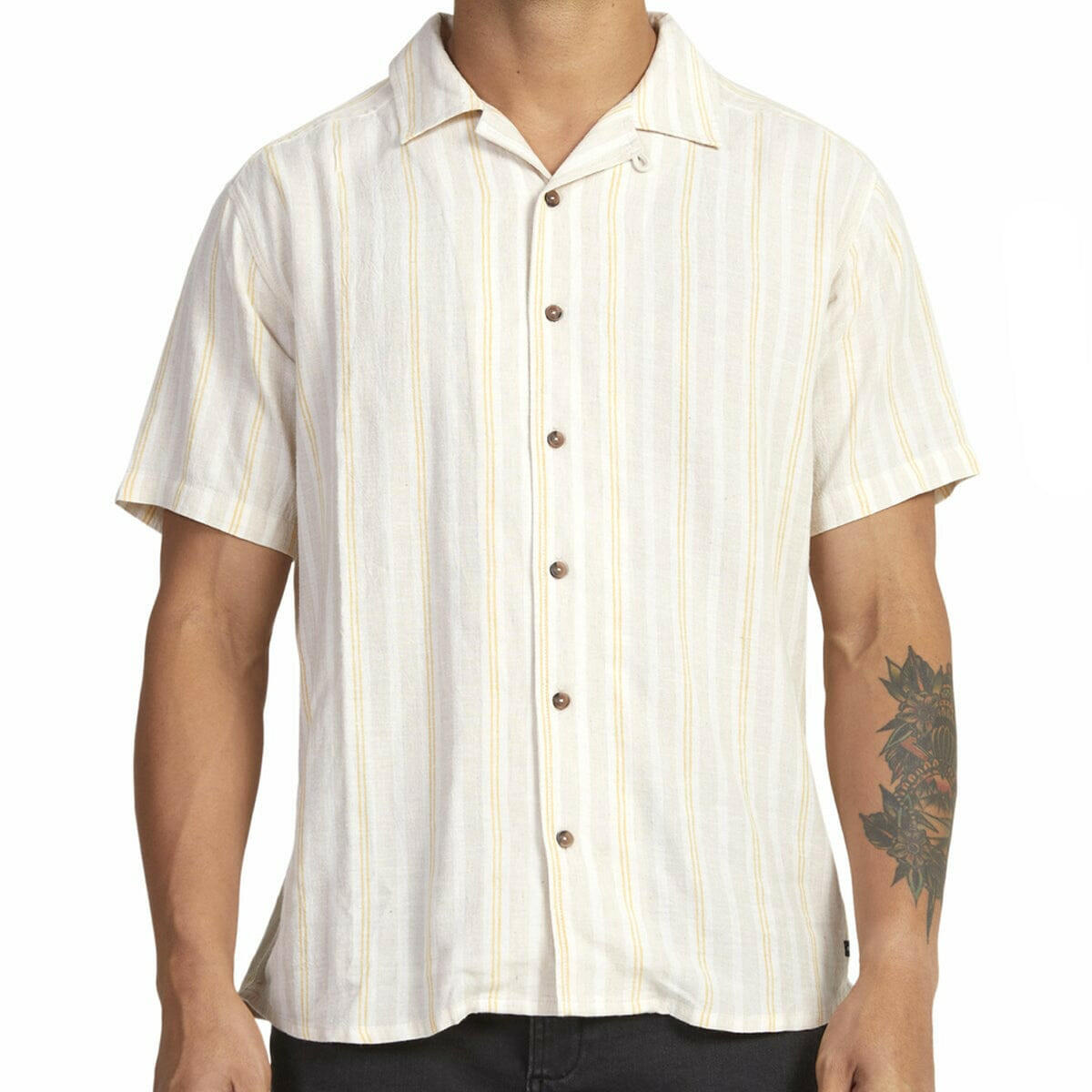 RVCA - Beat Stripe Shirt Sand.