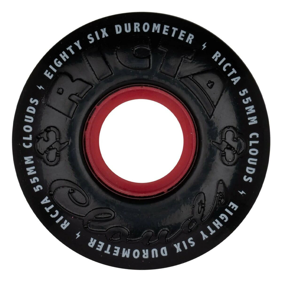 Ricta - Clouds Black/Red 55MM 86A Skateboard Wheels.