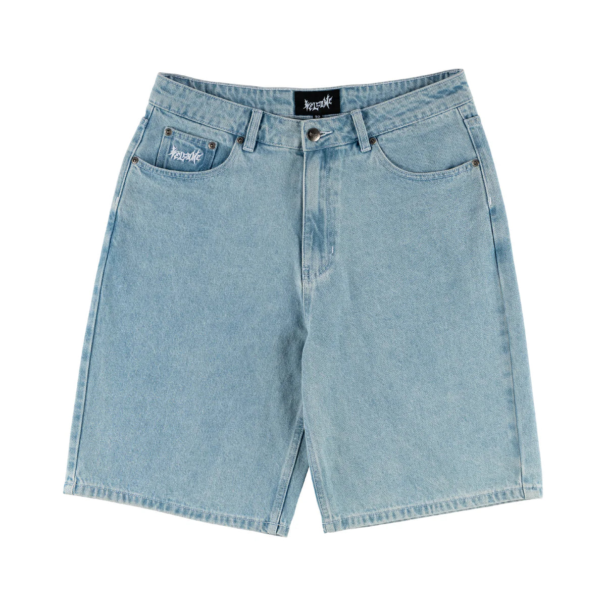 Welcome - Linger Baggy Denim Shorts Washed Blue.