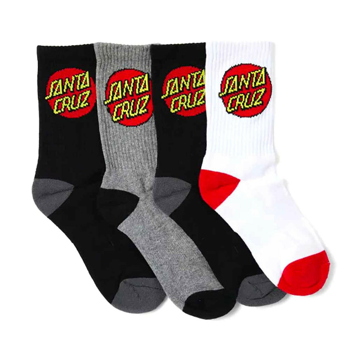 Santa Cruz - Classic Dot Crew Socks 4 Pack Multi.