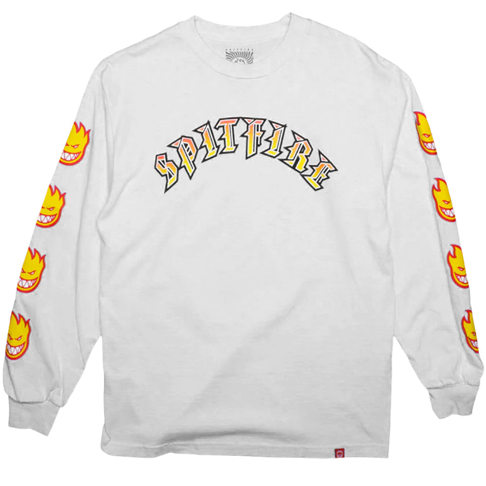 Spitfire - Old E Big Head Fill L/S Tee White
