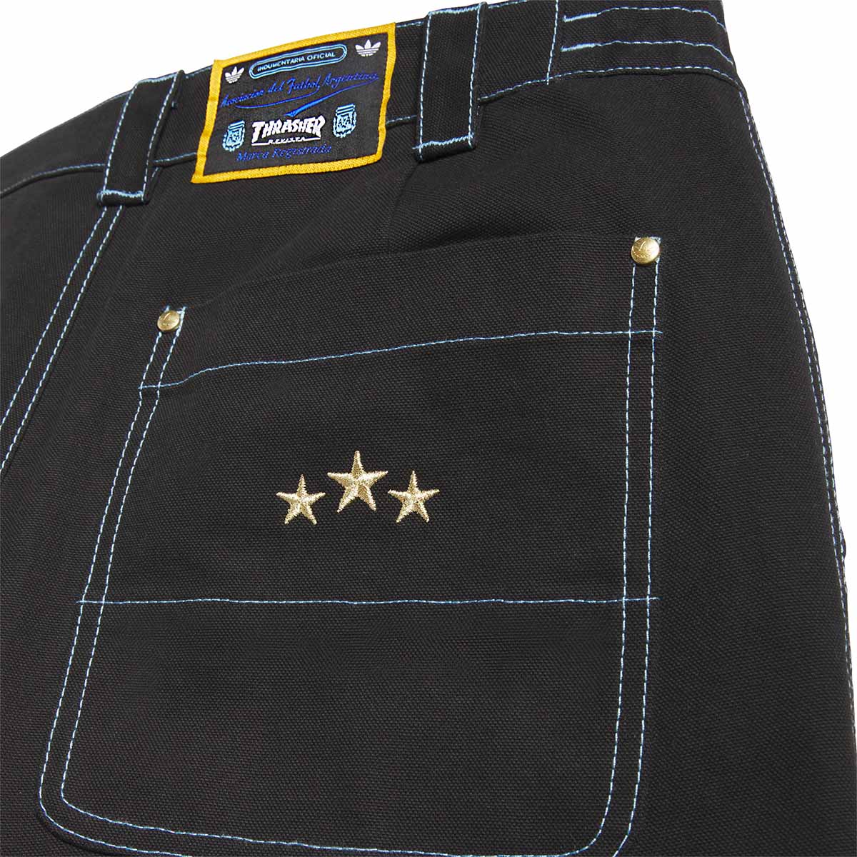 Adidas Thrasher X Argentina Chino Pants Black Back Detail