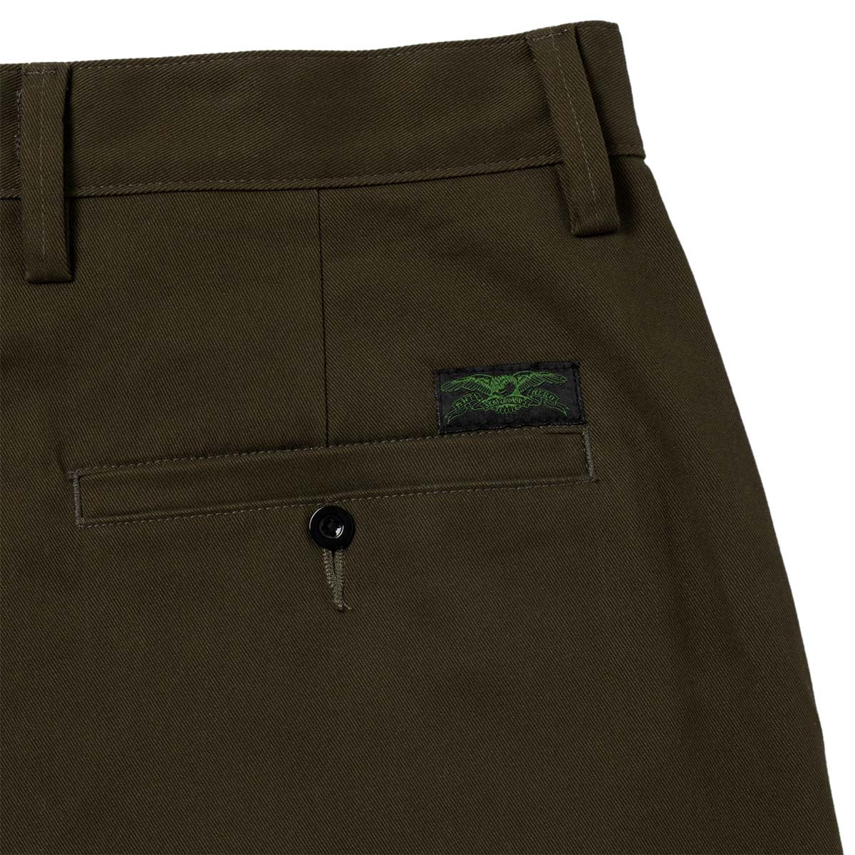 Anti Hero Hecho Por Skate Shorts Olive Back Detail