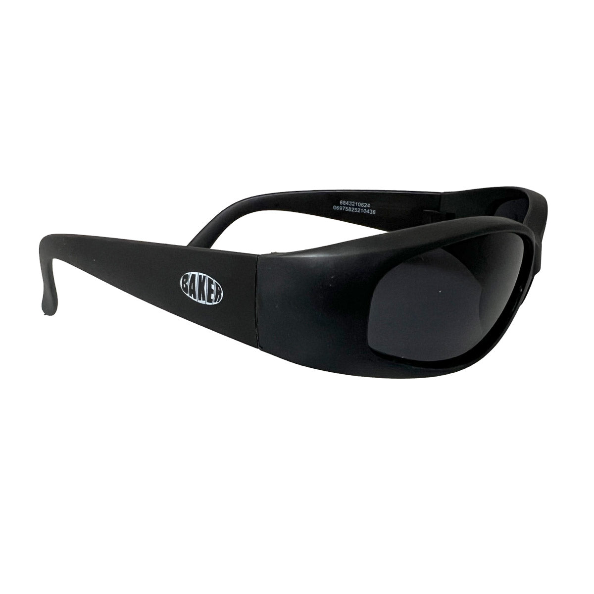 Baker - Oval Wraparound Sunglasses Black.