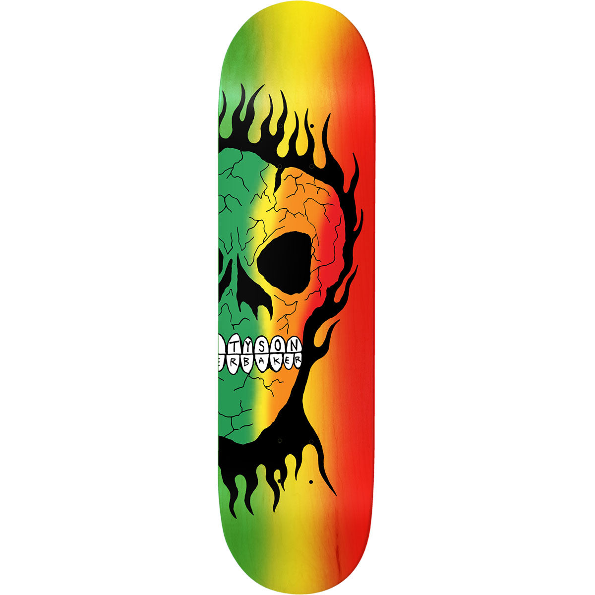Baker - Tyson Peterson Rasta Skull B2 8.25 Skateboard Deck.