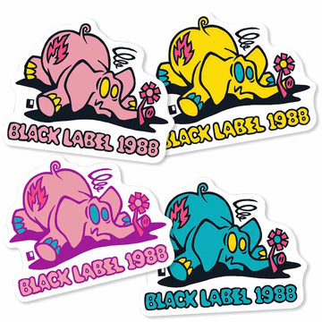 Black Label Pink Elephant Sticker