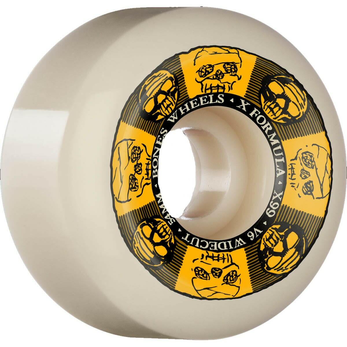 Bones - XF Black & Gold 54MM 99A V6 Wide-Cut Skateboard Wheels.