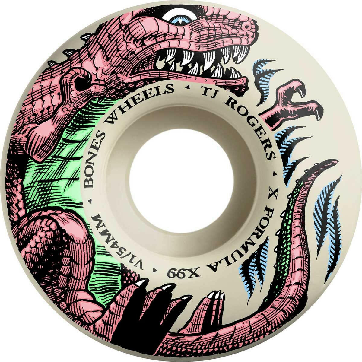 Bones - XF Rogers Dino-Sortas 54MM 99A V1 Standard Skateboard Wheels.