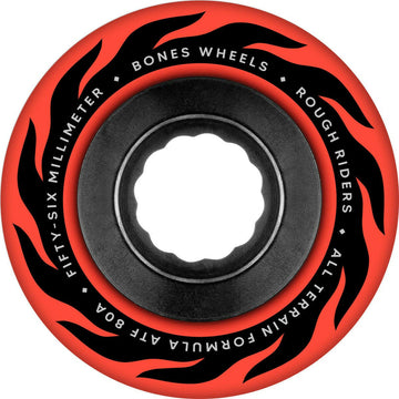 Bones - Rough Riders Eternal Flame Red 56MM 80A ATF Skateboard Wheels.