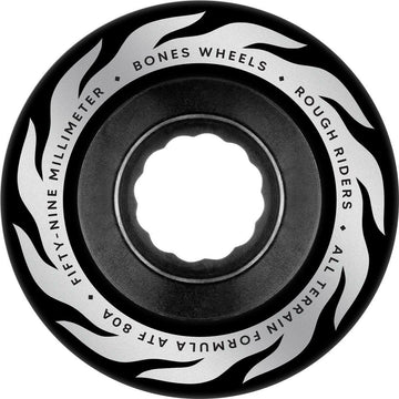 Bones - Rough Riders Eternal Flame Black 59MM 80A ATF Skateboard Wheels.