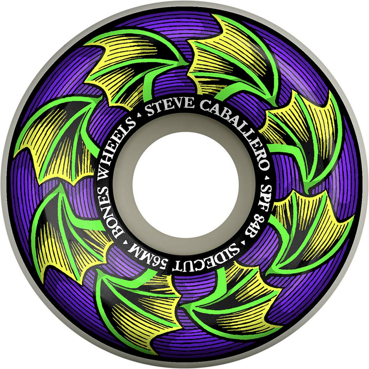 Bones - Caballero Bat Wings 56MM 104A P5 Sidecut SPF Skateboard Wheels.