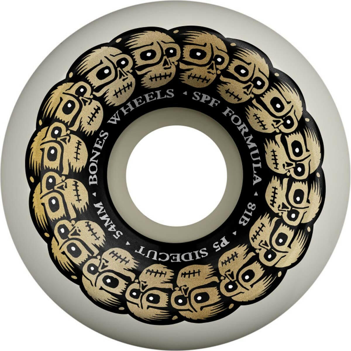 Bones - Circle Skulls 54MM 81B P5 Sidecut SPF Skateboard Wheels.